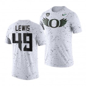 Oregon Ducks Camden Lewis White Eggshell Football Tee