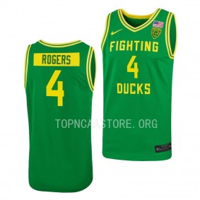 Endyia Rogers Oregon Ducks Women's Basketball Green Jersey