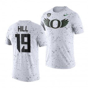 Oregon Ducks Jamal Hill White Eggshell Football Tee