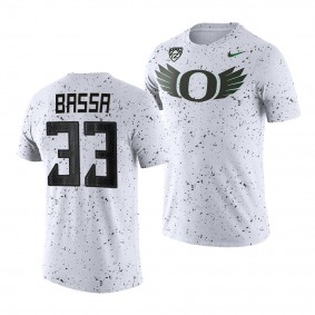 Oregon Ducks Jeffrey Bassa White Eggshell Football Tee