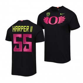 Oregon Ducks Marcus Harper II Black Alternate Logo Stomp Out Cancer Tee