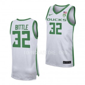 Nathan Bittle Oregon Ducks 2022-23 Replica Basketball Jersey - White