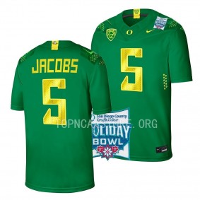 Oregon Ducks 2022 Holiday Bowl Jestin Jacobs Green College Football Jersey