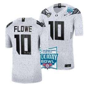 Justin Flowe Oregon Ducks 2022 Holiday Bowl White Eggshell Limited Jersey