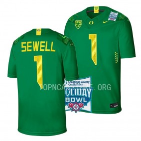 Oregon Ducks 2022 Holiday Bowl Noah Sewell Green College Football Jersey