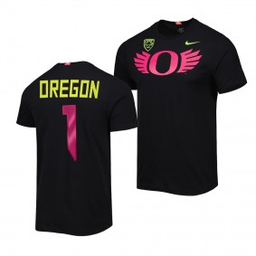 Oregon Ducks Black Alternate Logo Stomp Out Cancer Tee